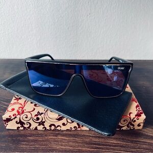 Quay Australia Black Frame with Blue Lenses Sunglasses